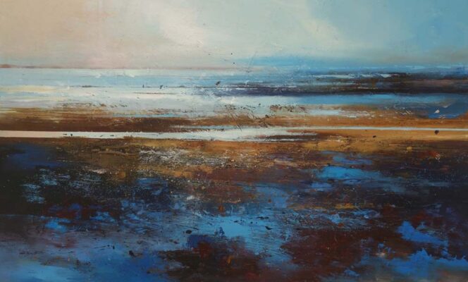 Estuary Original signed Acrylic and Mixed Media Painting by Claire Wiltsher