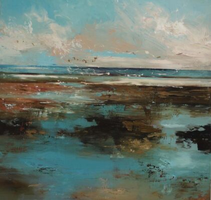 Migration Original signed Acrylic and Mixed Media Painting by Claire Wiltsher